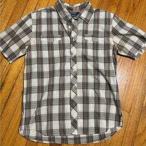 Cova Shirt Mens M Medium Outdoor Checkered Button Up Short Sleeve Pockets Casual